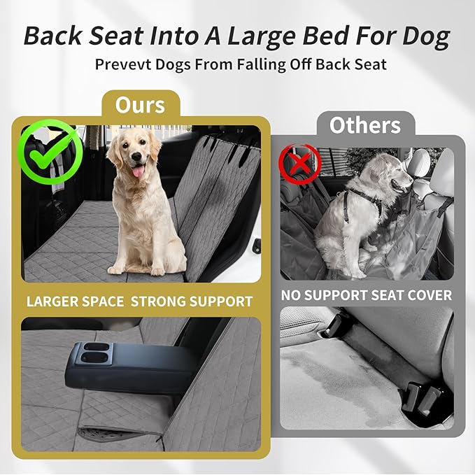 Easy-Going Waterproof Back Seat Extender for Dogs (53"x48", Grey)