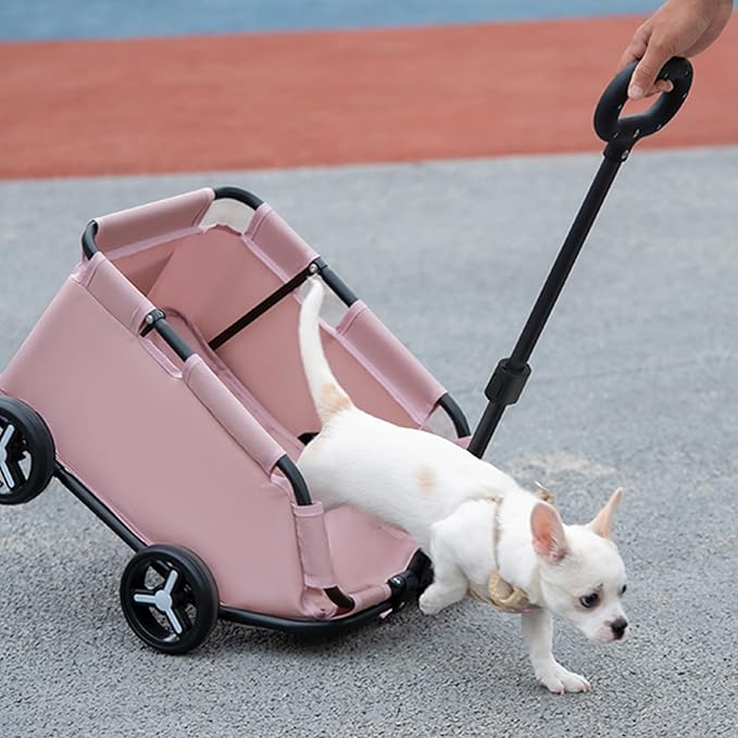 Dog Stroller 4 Wheels Folding Dog Cart Pet Stroller for Travelling Shopping Walking Playing for Small Dogs Cats 13.2lbs