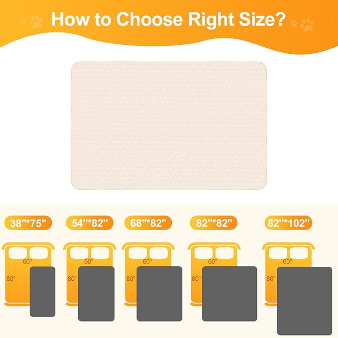 2 Pack Waterproof Dog Bed Cover Blanket Non Slip Couch Cover for Pets Medium Dog Cat Kids Children Sofa Furniture Protector(54"×82"