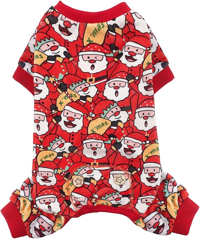 KYEESE Christmas Dog Pajama for Medium Dogs Soft Material Stretchable Dog Pajamas Onesie Dog Apparel
