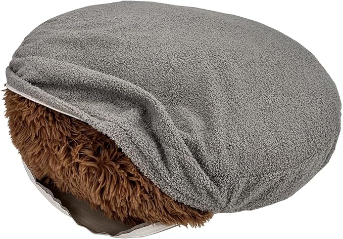 Waterproof Round Dog Bed Cover with Zipper Faux 24 Inch