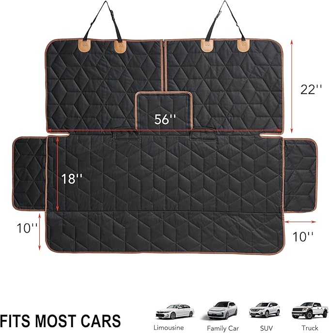 Dog Car Seat Cover for Back Seat Pets Cover Protector Waterproof Bench Car Backseat Covers Dog Seat Covers for Cars