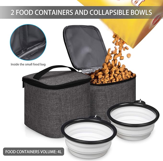 BAGLHER Pet Travel Bag 2 Silicone 2 Food