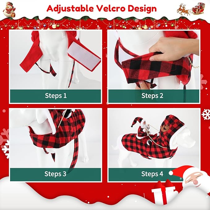 BWOGUE Santa Dog Costume Christmas Pet Clothes Santa