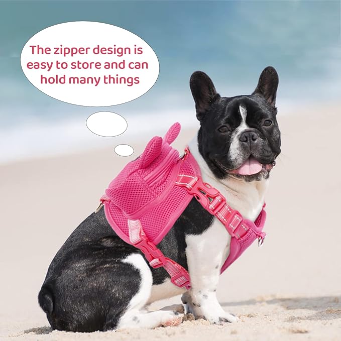 Dog Harness with Backpack No Pull Pet Harness Vest