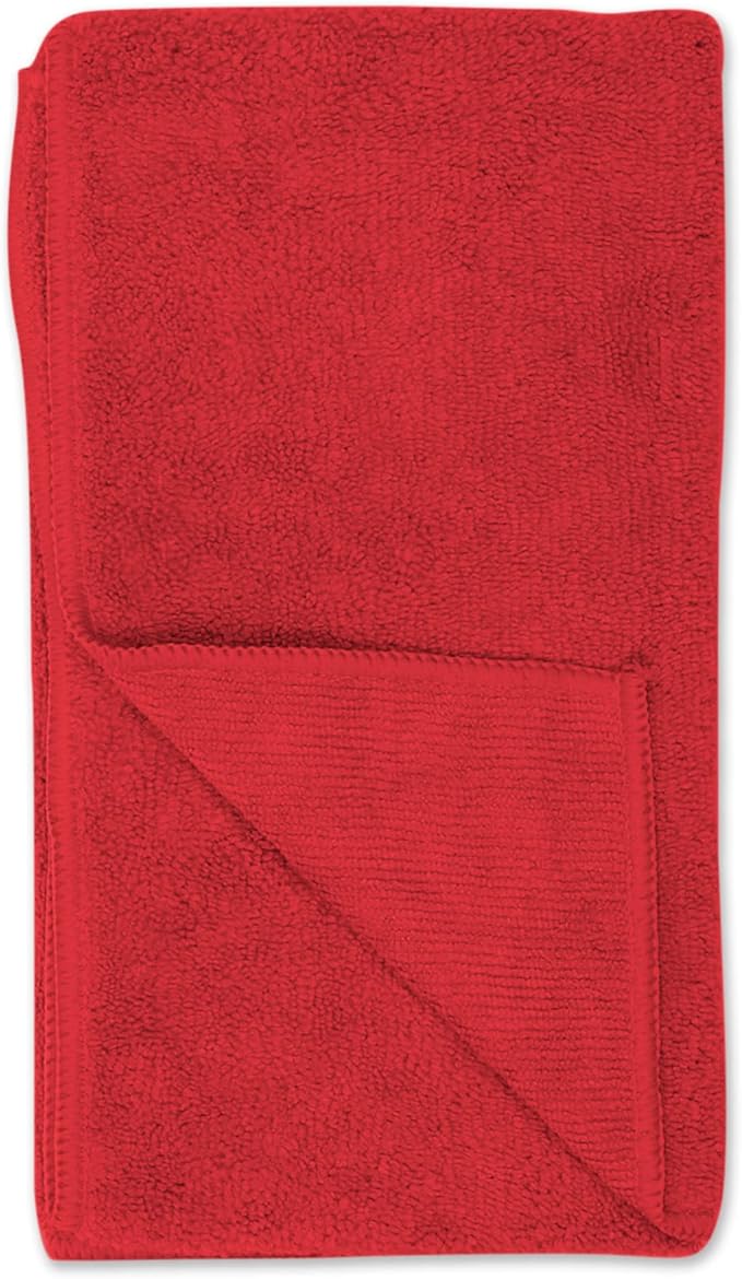 Bone Dry Pet Grooming Towel Collection Embroidered Absorbent Microfiber Drying Set 15x30, Red, 3 Count