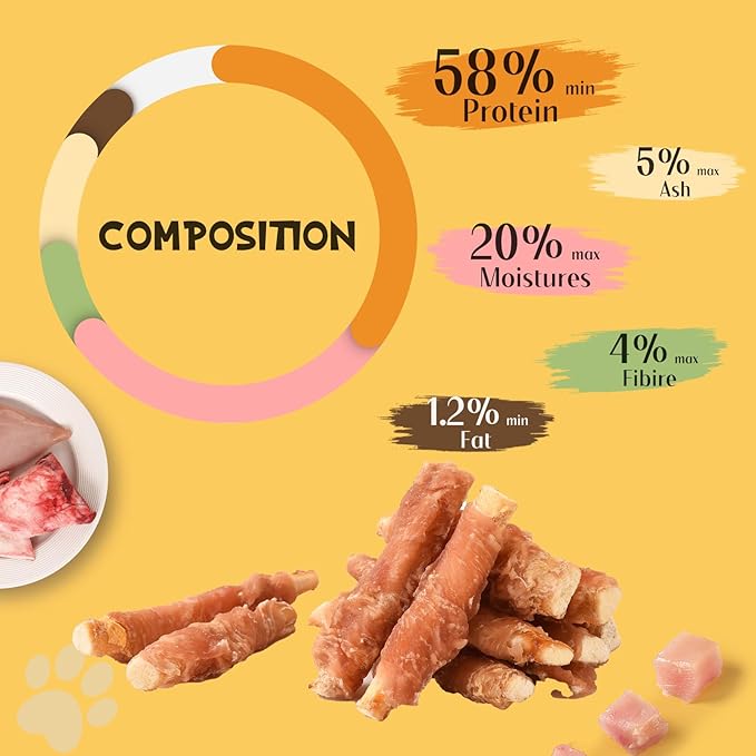 ASMPET Dog Treats Chicken Wrapped Beef Cartilage Dog