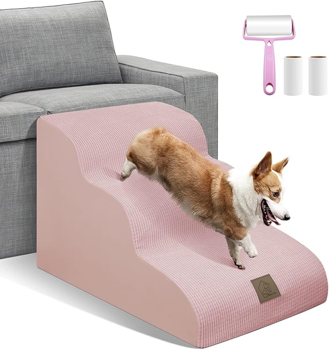 Mestuel 3-Tiers Foam Dog Stairs for Couch Sofa Bed 60 lbs,