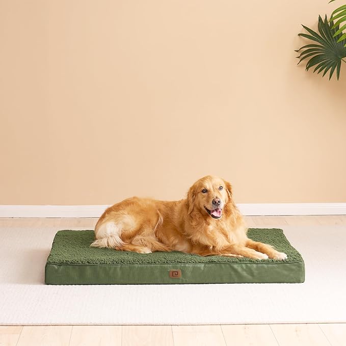 EHEYCIGA Orthopedic Foam Dog Bed for Large Dogs 35"L x 23"W x 3.5"Th, Dark