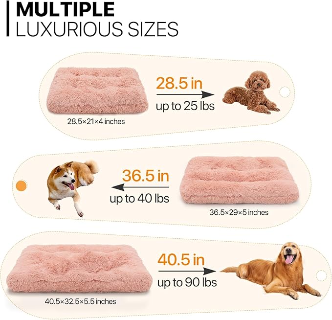 MoNiBloom 36.5"x29"x5" Dog Beds for Medium Size Dogs Machine-Washable Long Plush Pet Beds Warming Cozy Soft Bed for Dogs and Cat
