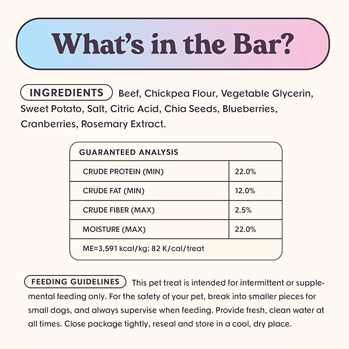 Dog Treats Jerky Snack Bars 3-16 oz