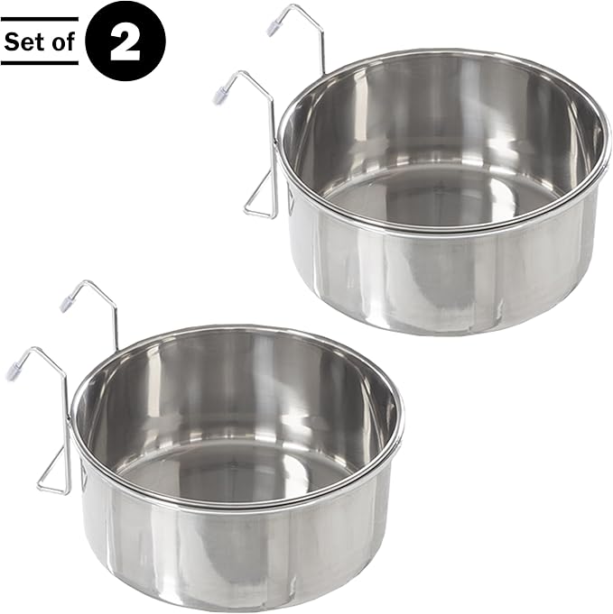 Set of 2 Stainless-Steel Dog Bowls 50.4oz Each