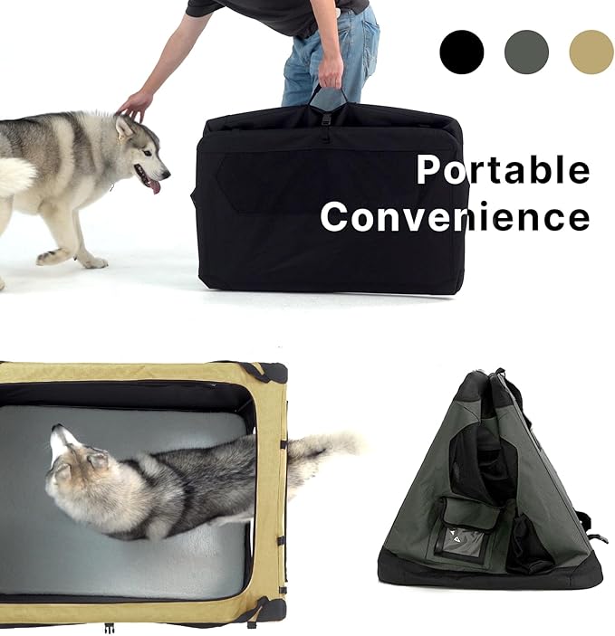 Soft Collapsible Dog Crate for Large Dogs 42 Inch 42x31x31 Inches