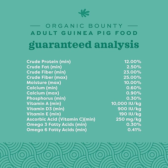 Oxbow Animal Health Organic Bounty Adult Guinea Pig Food 3 Pound