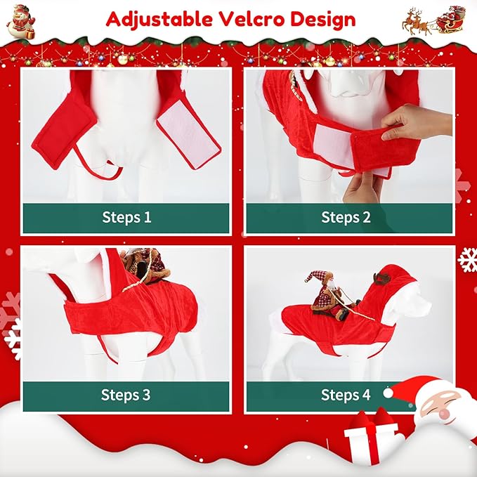 BWOGUE Santa Dog Costume Christmas Pet Clothes Santa