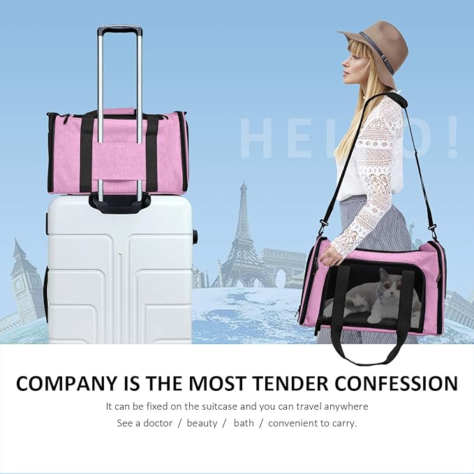 Henkelion Large Cat Carriers Dog Carrier Pet Carrier for Large Cats Dogs Puppies up to 25Lbs