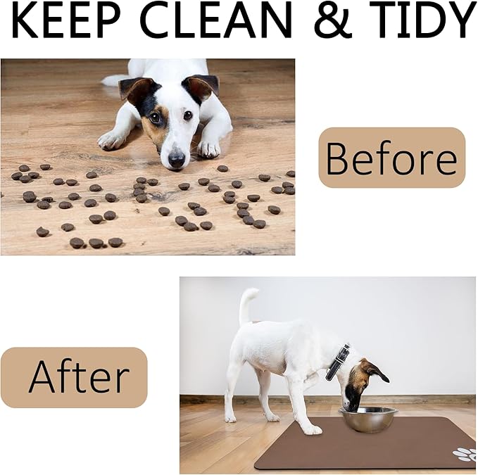 YCT Pet Cat Food Mats for Dog Food Mat Logo,18.1 x 11.8 inches,