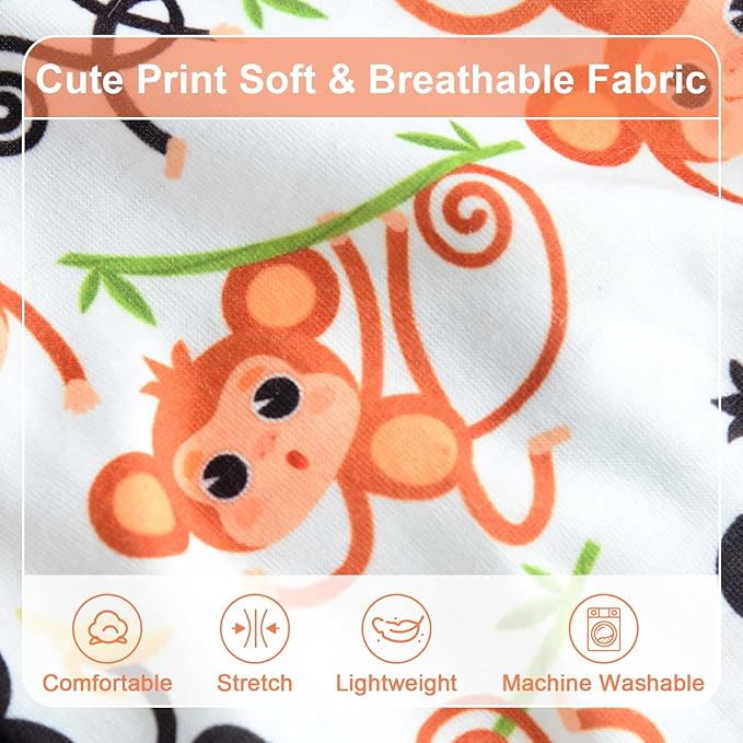 Dog Pajamas Pjs Spring Summer Dog Clothes for Small Dogs Girl Boy Soft Stretchy Puppy Clothes Onesie Cat Pet Jammies Outfit (Monkey