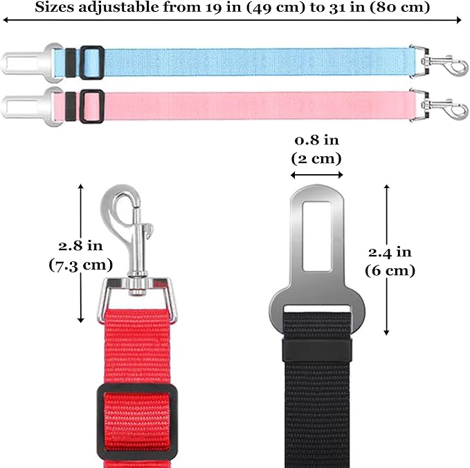 SunGrow Dog Seat Belt for Car 4-Pack)