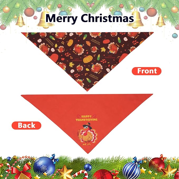 Thanksgiving Dog Bandana XLarge 1PCS