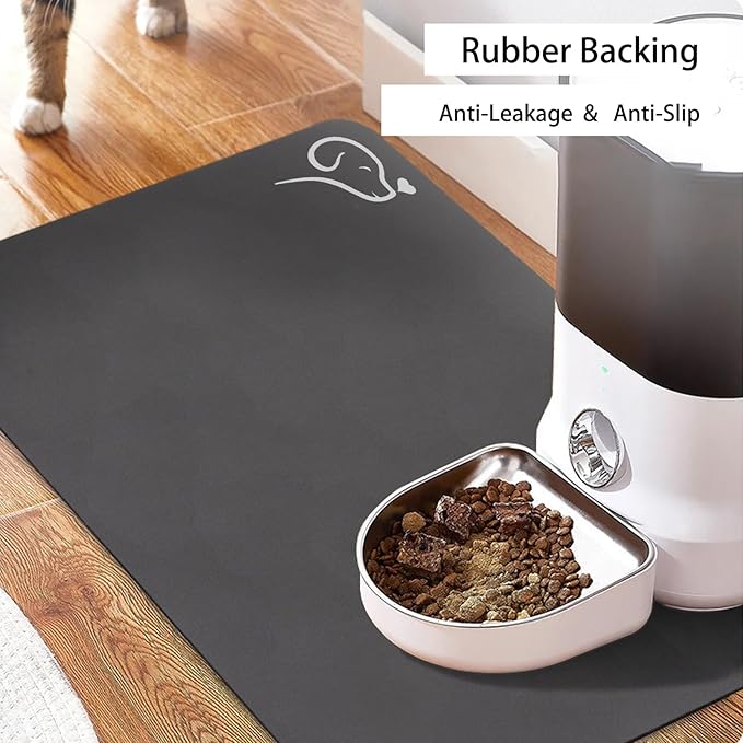 Absorbent Dog Bowl Mat for Food and Water-
