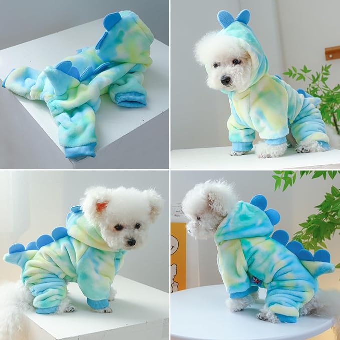 Idepet Halloween Dog Costume Dinosaur Clothes for Small Dogs
