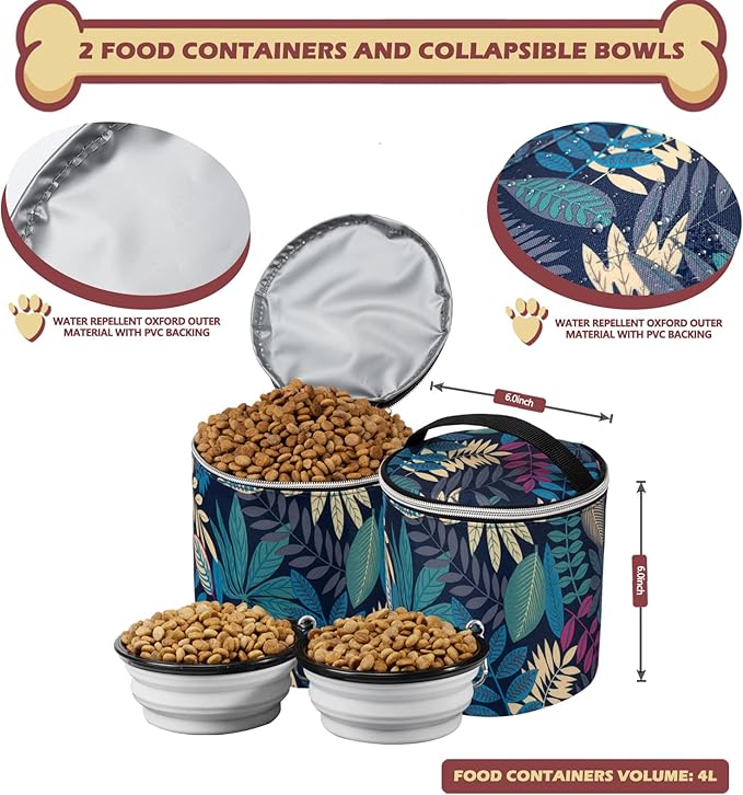 BAGLHER Dog Travel Bag Backpack 2 Silicone 2 Food