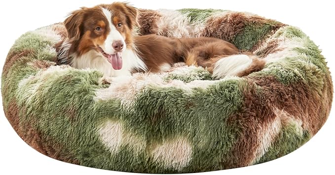 Calming Dog Bed for Medium Large Dogs 39", Green