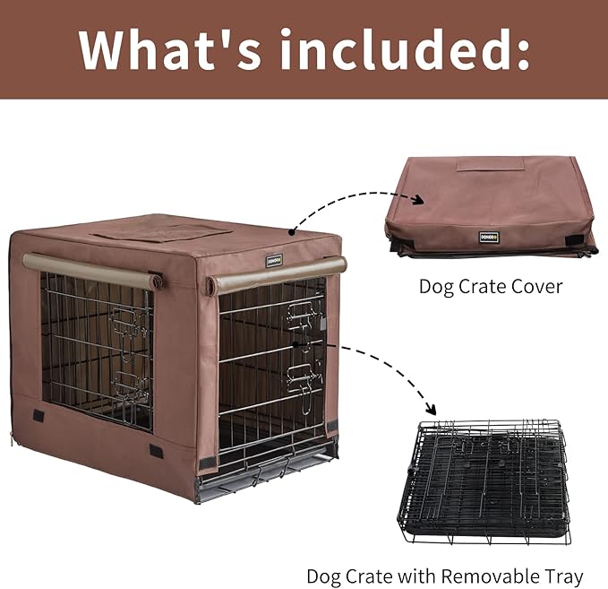 DONORO Dog Crates Kit for Small Size Dogs Indoor with Dog Crate Cover