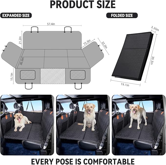 YJGF Dog Back Seat Extender for Truck F150/RAM1500/Silverado (black)