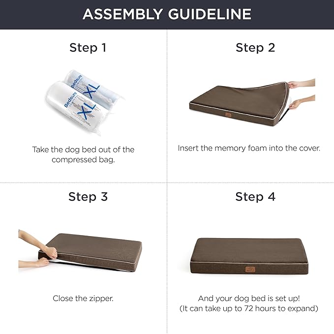 Bedsure Memory Foam Dog Bed for Medium Dogs