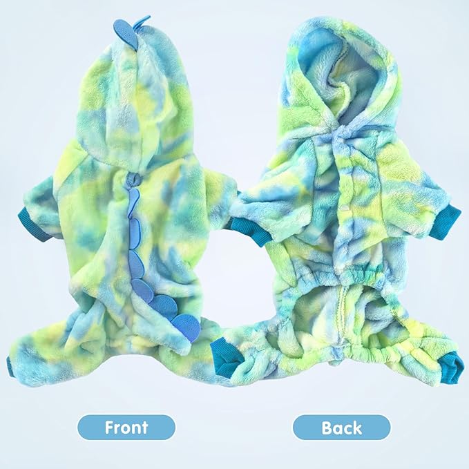 Idepet Halloween Dog Costume Dinosaur Clothes for Small Dogs