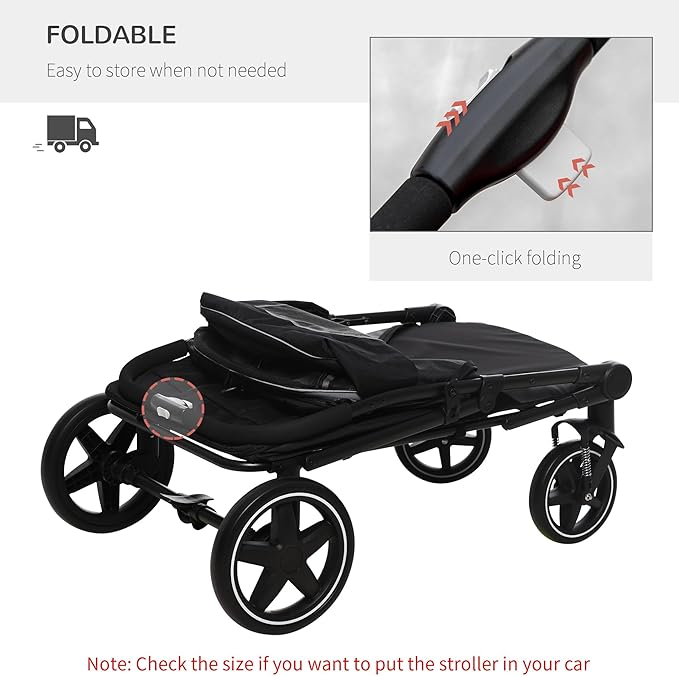 NicBex Dog Stroller One-Click Foldable Doggy Stroller Pet Stroller with Storage Smooth Ride with Shock Absorption