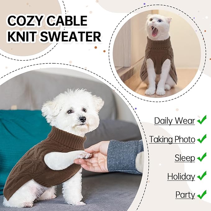 BRKURLEG Turtleneck Dog Sweaters
