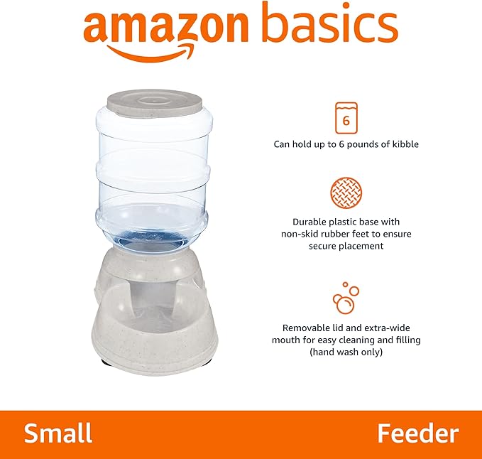 Amazon Basics Gravity Pet Food Feeder for Dogs and Cats 6-Pound Capacity,