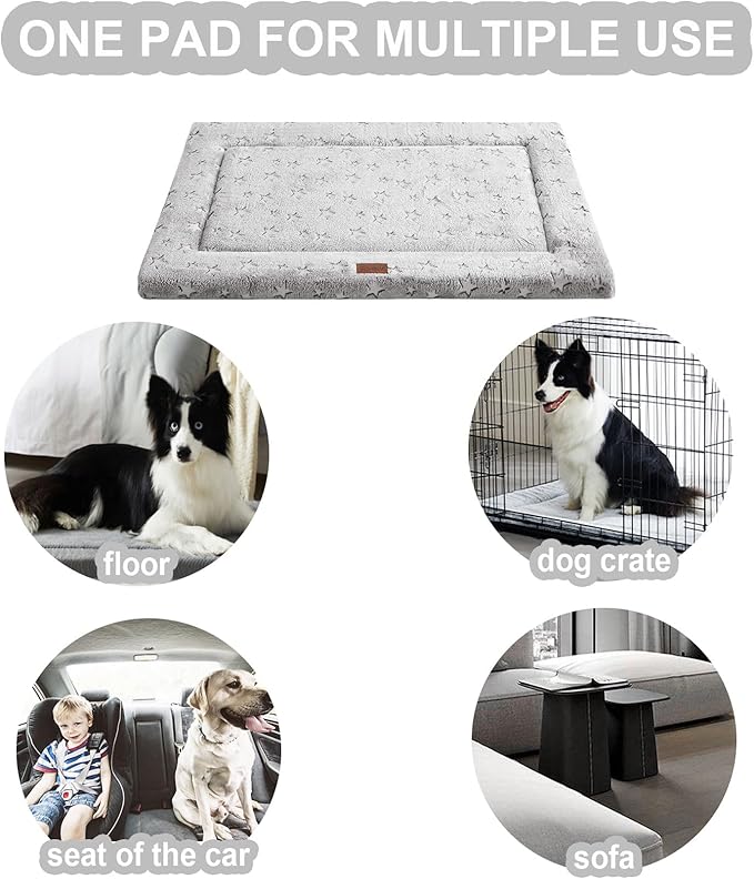 Figopage Stylish Dog Bed for Crate with Removable Machine Washable Prints,36x24 Inches
