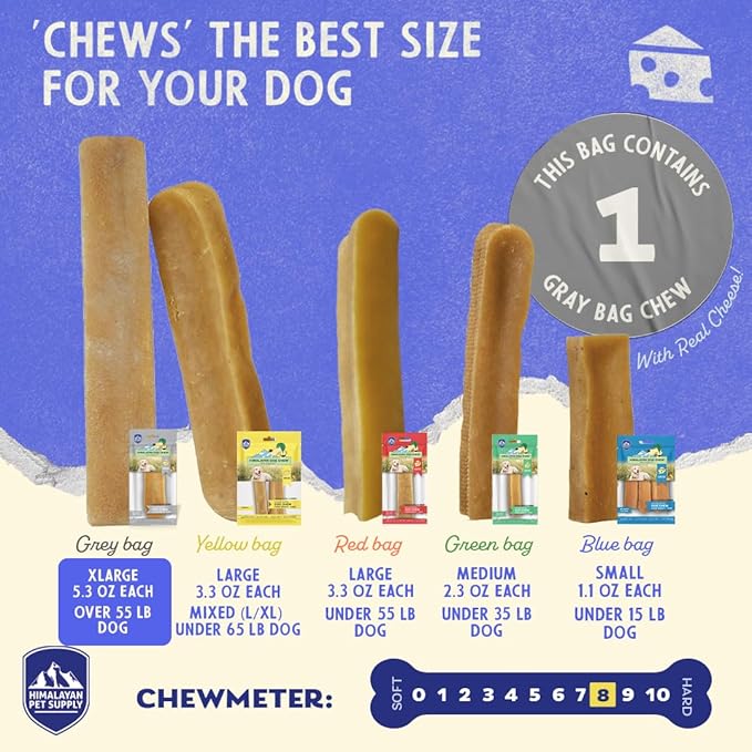 Himalayan Dog Chew Original Yak Cheese Dog Chew 1 X-Large 5.3 oz, 100% Natural, 55 lbs