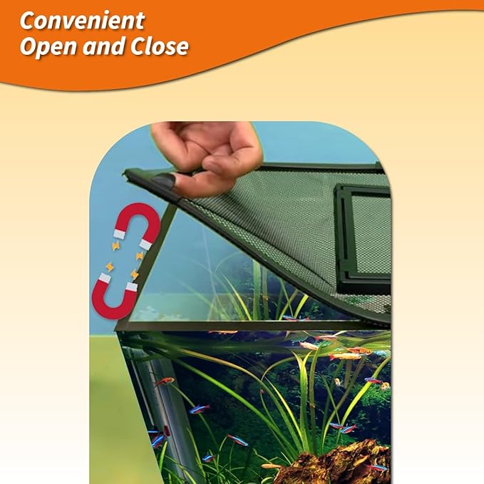 Magnetic Fish Tank Lid Cover DIY Anti-Jumping Net 35"*19"