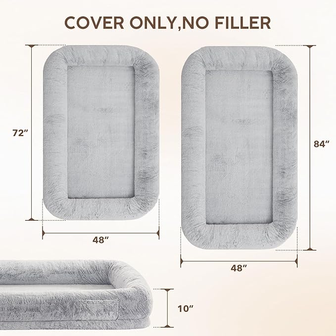 Human Dog Bed Cover (No Filler 72"x48"x10", 320