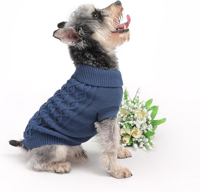 Small Dog Warm Winter Sweater MengMengDa Pet Dog Clothes Dog Knitwear for Small to Medium Breeds Dog Outfits