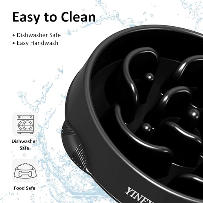 4 Cups Pet Food Bowls for Large Dogs 2Pcs Gray&Black
