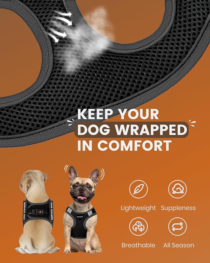 FAYOGOO Service Dog Vest for Small Breed 6PCS Removable