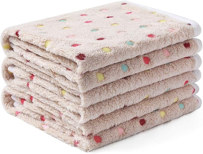 Luciphia 1 Pack 3 Blankets Super Soft Cute Dot Pattern Pet Blanket Flannel Throw for Dog Puppy Cat Dot Small(23x16)