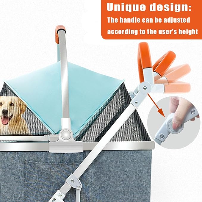 Pet Stroller 33 Lbs,Adjustable Handle,180˚ Convertible
