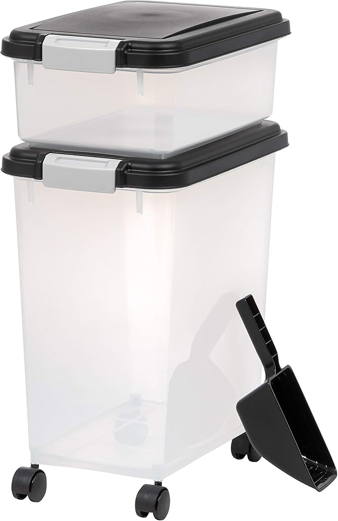 IRIS USA Dog Food Storage Container 30 lbs 11 lbs 2-Cup Scoop,
