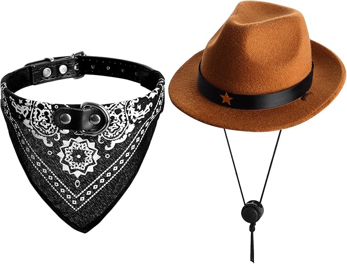 Fumwase Small Dog Cowboy Hat Halloween Costumes