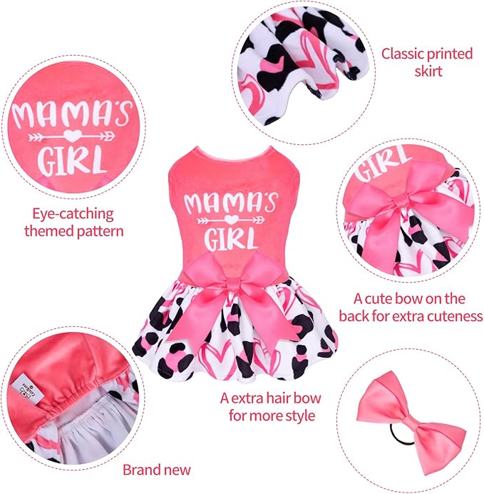 CuteBone Dog Dresses Velvet Mama's Girl Small Dogs CVA40XXS-D