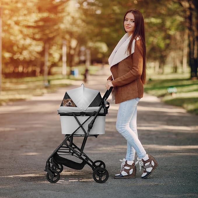 Dog Stroller for Small/Medium Dogs Cats Up to 33LBS 3-in-1 Lightweight