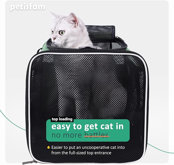 petisfam Easy Load Pet Carrier for Large 2 Cats