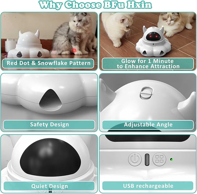 Cat Toys Interactive Feather Automatic Laser Puzzle Kitten Toy for Indoor